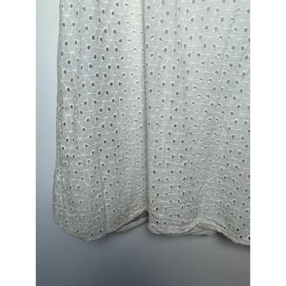 Eyelet Lace A-line Dress White Knee Length Y2K Womens Size 6 Sleeveless Sundress - Picture 3 of 16